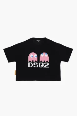 Online T-shirt Girocollo in Cotone con Stampa Pac-man Abbigliamento