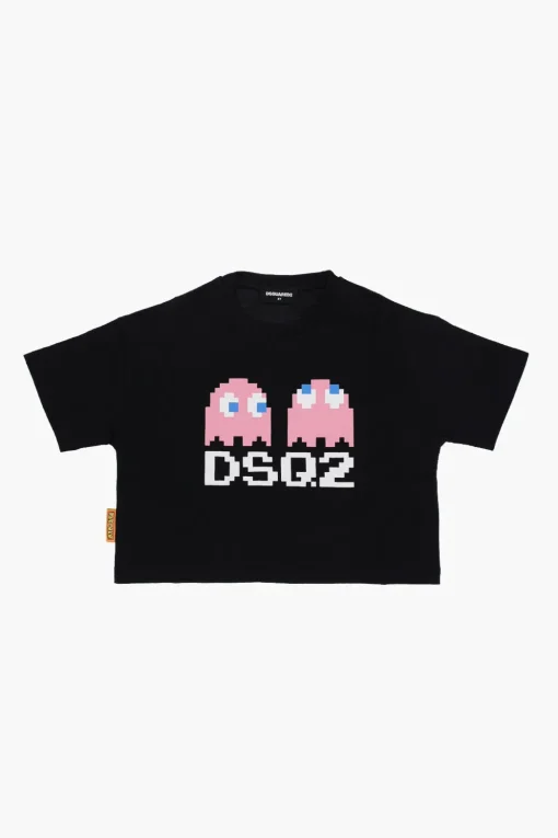 Online T-shirt Girocollo in Cotone con Stampa Pac-man Abbigliamento