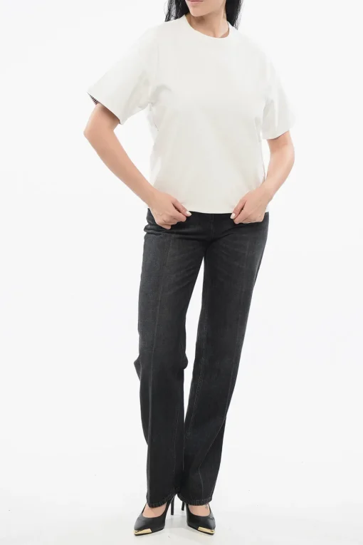 T-Shirt Girocollo in Cotone con Fodera in Popeline>Bottega Veneta Clearance