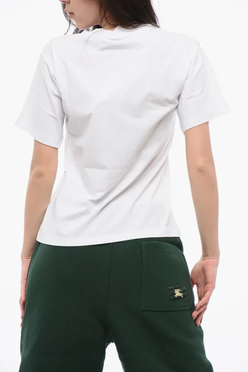 T-shirt Girocollo In Cotone con Logo in Strass All-Over>Karl Lagerfeld Online