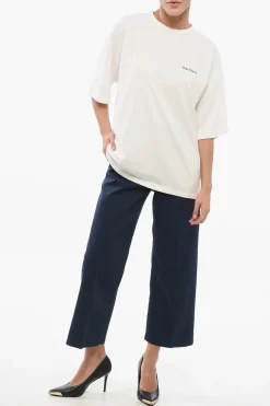Best T-shirt Girocollo in Cotone con Stampa Logo Donna T-Shirts E Tops