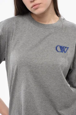 T-shirt Girocollo in Cotone a Tinta Unita></noscript>Off-White Fashion