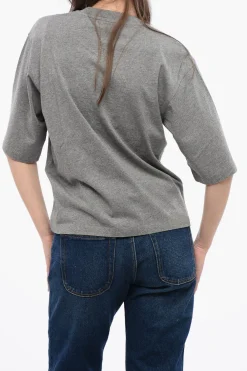 T-shirt Girocollo in Cotone con Logo Stampato>Off-White Hot