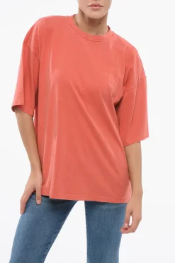 T-shirt Girocollo in Cotone con Stampa Logo Tono su Tono>HALFBOY Fashion