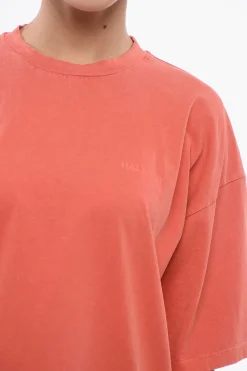 T-shirt Girocollo in Cotone con Stampa Logo Tono su Tono></noscript>HALFBOY Fashion