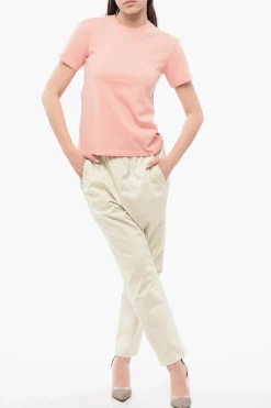 Best T-Shirt Girocollo in Cotone Monocromo Donna T-Shirts E Tops