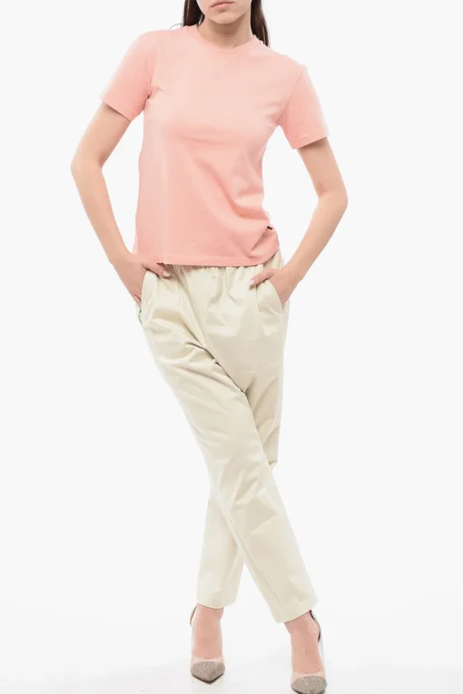 Best T-Shirt Girocollo in Cotone Monocromo Donna T-Shirts E Tops