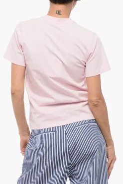 Hot T-Shirt Girocollo in Cotone Donna T-Shirts E Tops