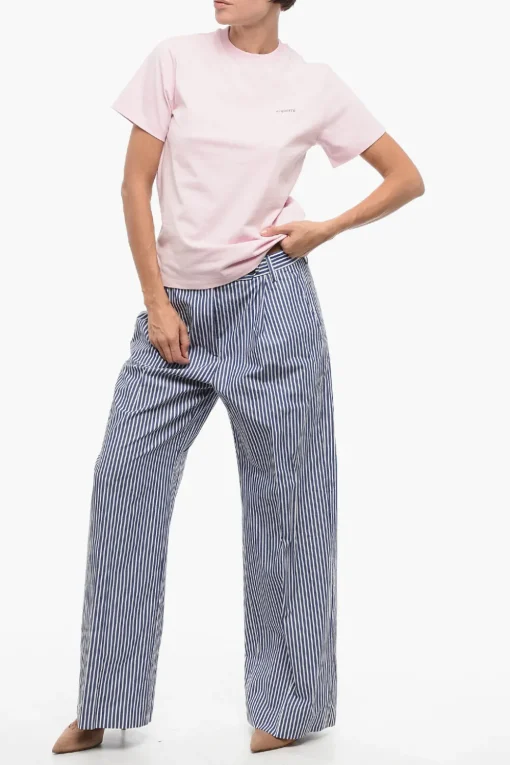 Hot T-Shirt Girocollo in Cotone Donna T-Shirts E Tops