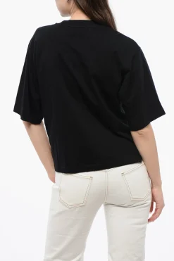 T-shirt Girocollo in Cotone con Ricamo a Contrasto>Off-White Online