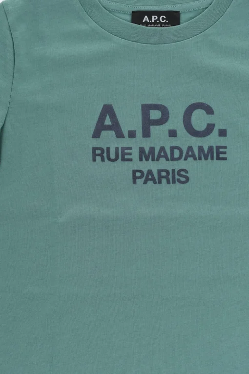 T-shirt Girocollo in Cotone con Logo in Rilievo>A.P.C. Hot