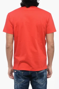 T-shirt Girocollo in Cotone con Logo>Dsquared2 Best