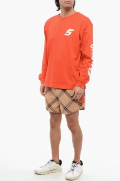 Clearance T-Shirt Girocollo in Cotone Organico a Maniche Lunghe Uomo T-Shirt