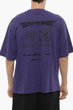 T-Shirt Girocollo in Cotone con Ricamo Logo>Off-White Outlet