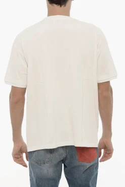 Discount T-shirt Girocollo in Cotone con Collana Removibile Uomo T-Shirt