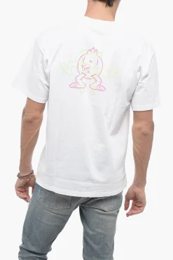 T-shirt Girocollo in Cotone con maxi Logo>Aries Sale