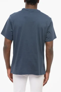 Sale T-shirt Girocollo in Cotone con Logo a Contrasto e in Rilievo Uomo T-Shirt