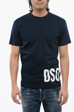 Online T-Shirt Girocollo in Cotone con Logo Stampato Uomo T-Shirt