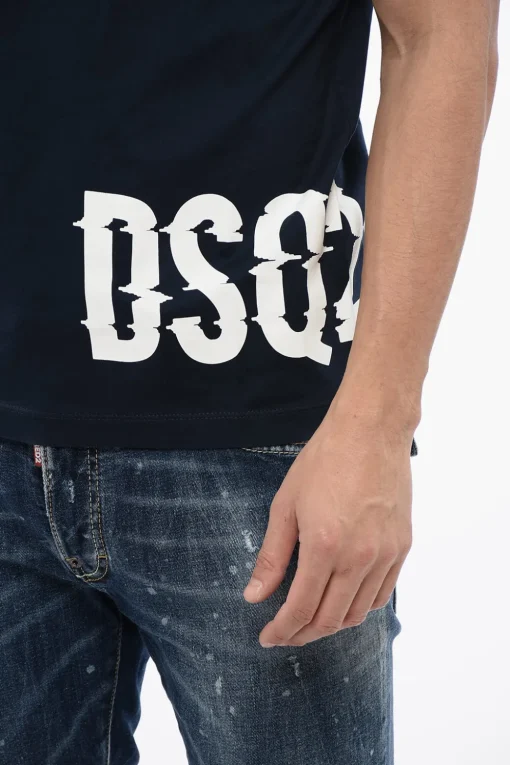 Online T-Shirt Girocollo in Cotone con Logo Stampato Uomo T-Shirt