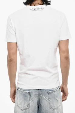 Discount T-shirt Girocollo in Cotone con Stampa in Rilievo Uomo T-Shirt