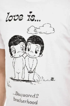Discount T-shirt Girocollo in Cotone con Stampa in Rilievo Uomo T-Shirt