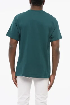 Online T-shirt Girocollo In Cotone con Logo a Contrasto e In Rilievo Uomo T-Shirt