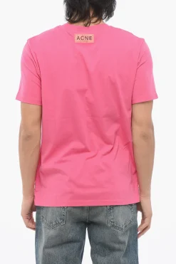 T-shirt Girocollo In Cotone con Stampa a Contrasto>Acne Studios Discount