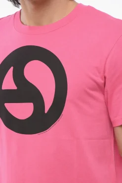 T-shirt Girocollo In Cotone con Stampa a Contrasto></noscript>Acne Studios Discount