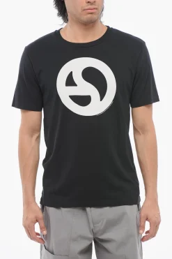 T-shirt Girocollo In Cotone con Stampa a Contrasto>Acne Studios Hot