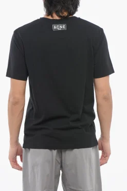 T-shirt Girocollo In Cotone con Stampa a Contrasto>Acne Studios Hot