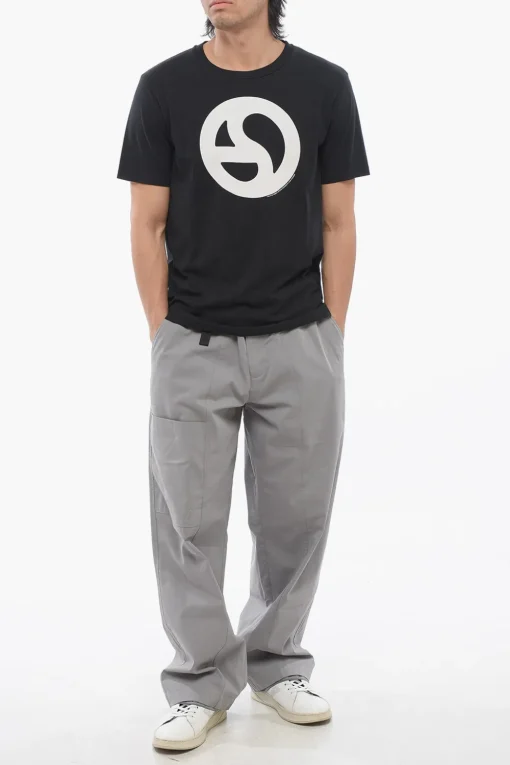 T-shirt Girocollo In Cotone con Stampa a Contrasto>Acne Studios Hot