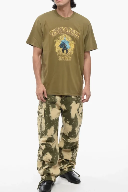 T-shirt Girocollo in Cotone con Stampa Frontale>Bluemarble Best