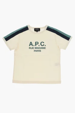Best T-shirt Girocollo In Cotone con Bande Laterali a Contrasto Bambino Abbigliamento