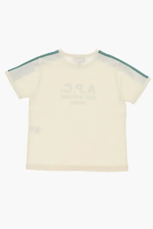 Best T-shirt Girocollo In Cotone con Bande Laterali a Contrasto Bambino Abbigliamento