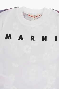 T-Shirt Girocollo in Doppio Tessuto a Maniche Lunghe>Marni Kids Outlet