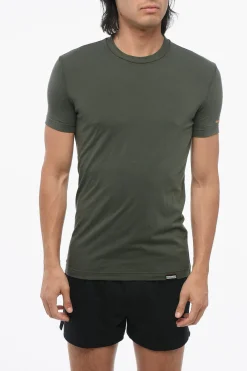 T-Shirt Girocollo in Misto Cotone>Dsquared2 Online