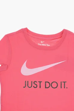 Best T-Shirt Girocollo in Tinta Unita con Logo Glitter Abbigliamento
