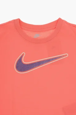 T-Shirt Girocollo in Tinta Unita con Logo Lurex>Nike KIDS Discount