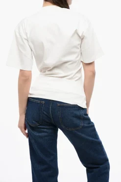 Discount T-shirt Girocollo in Tinta Unita Donna T-Shirts E Tops