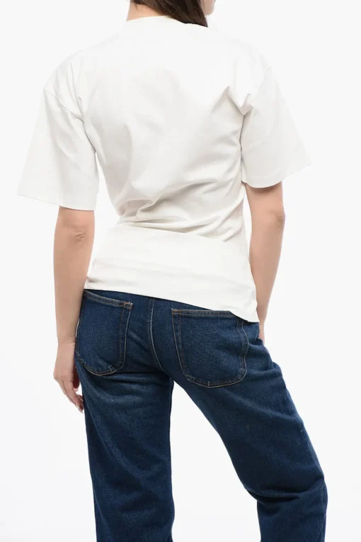 Discount T-shirt Girocollo in Tinta Unita Donna T-Shirts E Tops