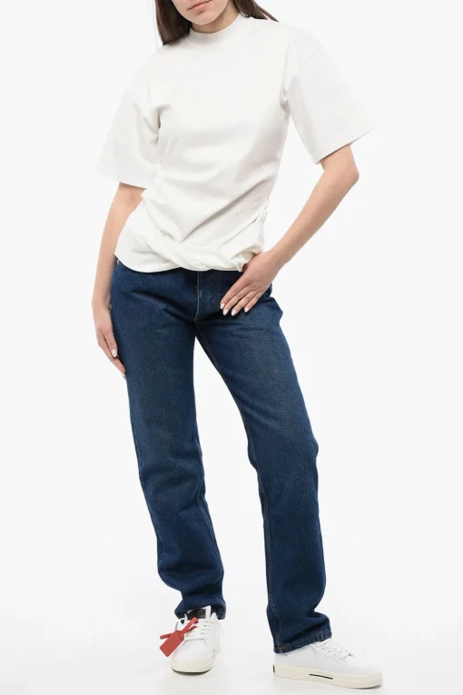 Discount T-shirt Girocollo in Tinta Unita Donna T-Shirts E Tops