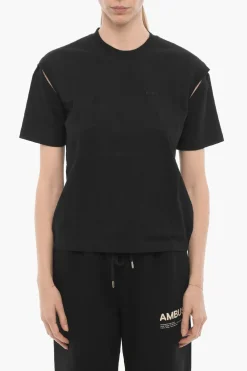 Discount T-Shirt Girocollo in Tinta Unita Donna T-Shirts E Tops