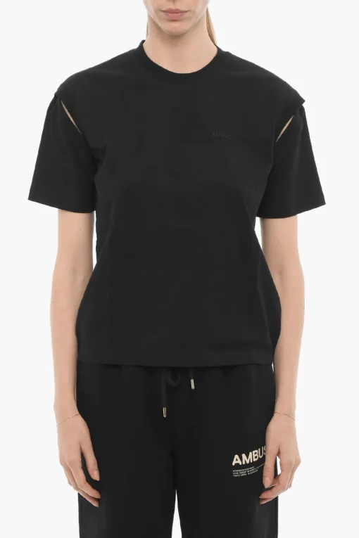 Discount T-Shirt Girocollo in Tinta Unita Donna T-Shirts E Tops
