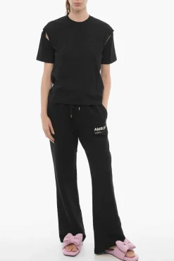 Discount T-Shirt Girocollo in Tinta Unita Donna T-Shirts E Tops
