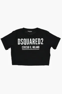 Outlet T-Shirt Girocollo in Tinta Unita con Logo a Contrasto Abbigliamento
