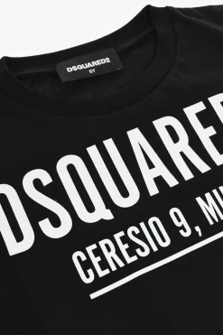 Outlet T-Shirt Girocollo in Tinta Unita con Logo a Contrasto Abbigliamento