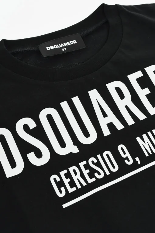 Outlet T-Shirt Girocollo in Tinta Unita con Logo a Contrasto Abbigliamento