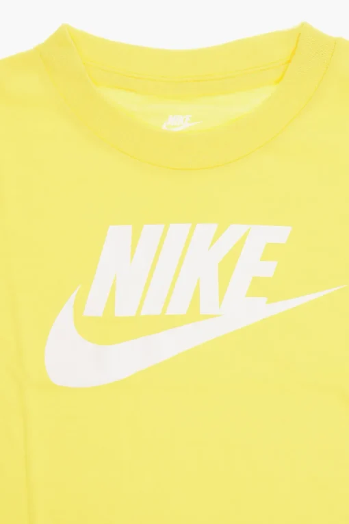 T-Shirt Girocollo in Tinta Unita con Logo Stampato>Nike KIDS New