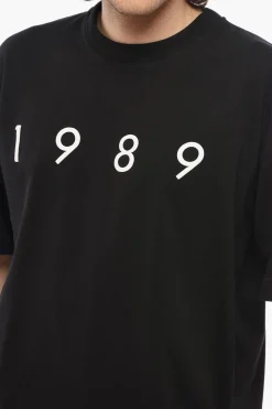 Online T-Shirt Girocollo in Tinta Unita con Logo a Contrasto Uomo T-Shirt