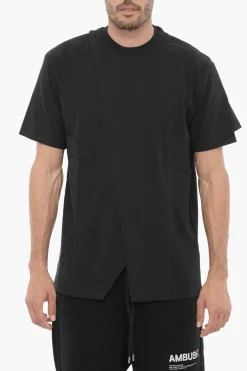 Hot T-Shirt Girocollo in Tinta Unita Sovrapposta Uomo T-Shirt